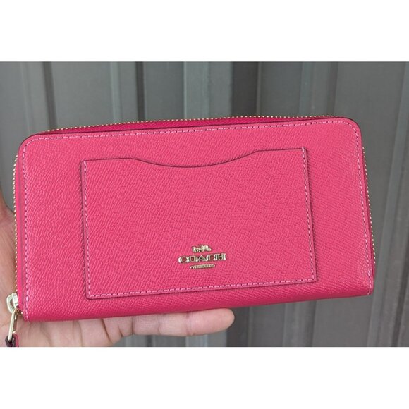 FINAL PRICE DROP NEW Coach Accordion Zip Wallet Front Pocket Electric Pink - Picture 8 of 8